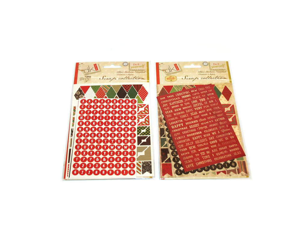 XMAS CARDSTOCK STICKER PACK 5 SHEETS cod. 2500702