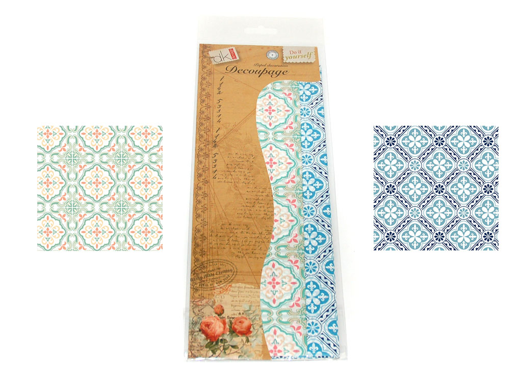 PAPEL DECOUPAGE 6 PCS. 2 DECORADOS cod. 2500907