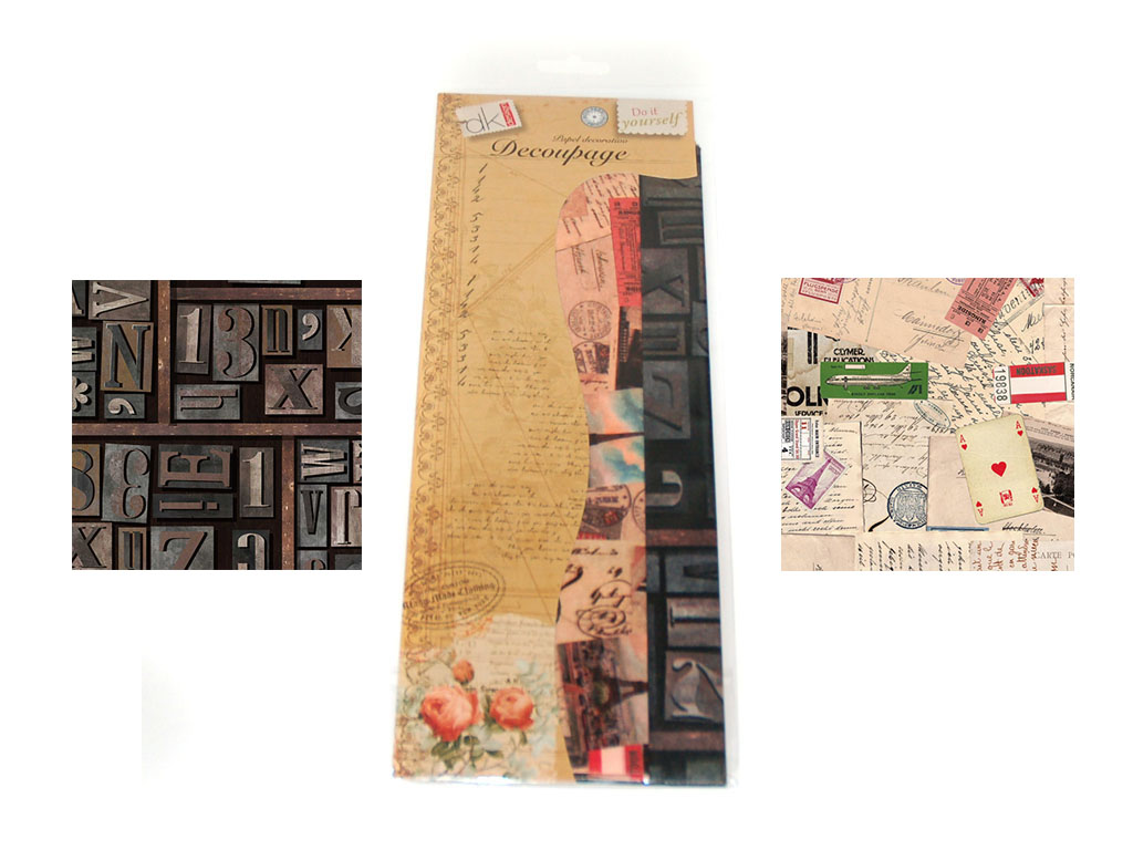 PAPEL DECOUPAGE 6 PCS. 2 DECORADOS cod. 2500910