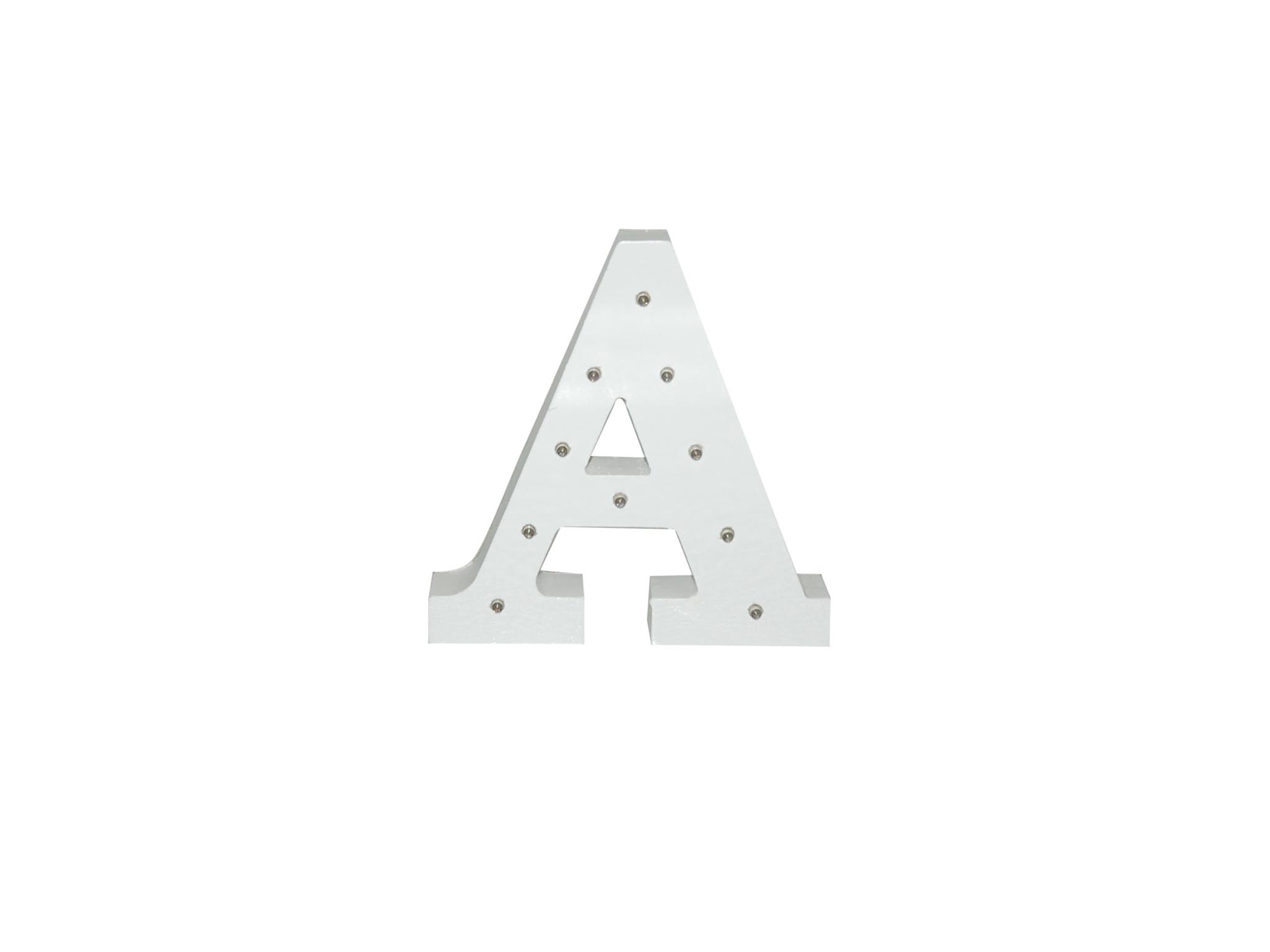 WHITE WOODEN LETTER W/LEDS - A cod. 2501917