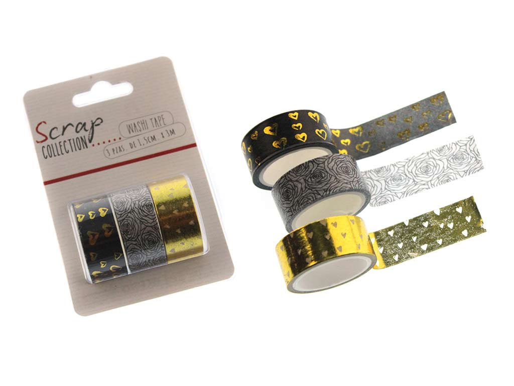 WASHI TAPE PACK 3 PCS. CORACAOS cod. 2502035
