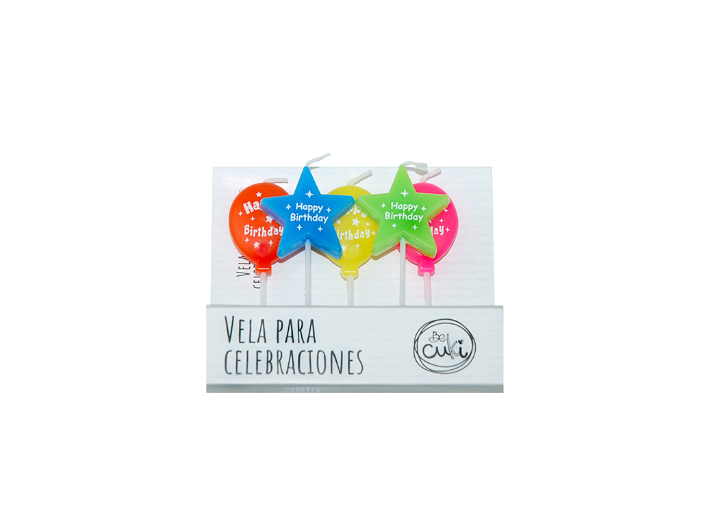 VELAS GLOBOS / ESTRELLAS 5 PCS. cod. 3400667