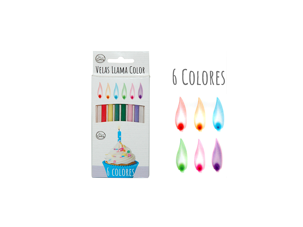 VELAS LLAMA COLOR 6 PCS. cod. 3400668