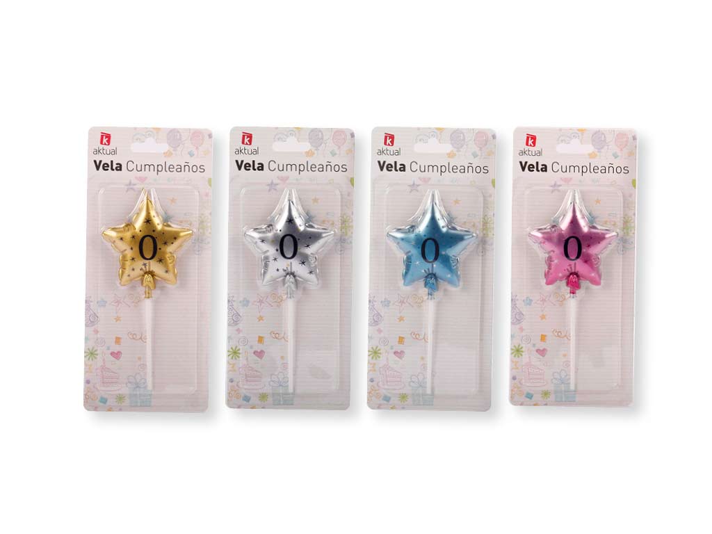 VELA ESTRELLA COLORES NUMERO  0 cod. 3400717