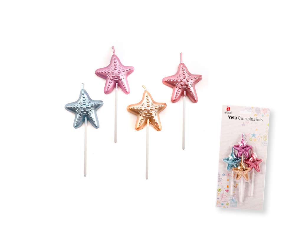 SET 4 VELAS ESTRELLAS cod. 3400725