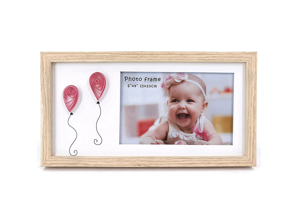 CADRE PHOTO 10X15 BALLONS ROSES cod. 3501178