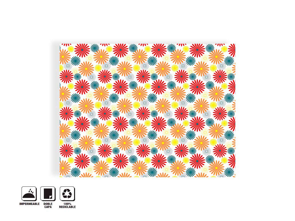 TABLECLOTH 132X178 COLORFUL FLOWERS cod. 5400099