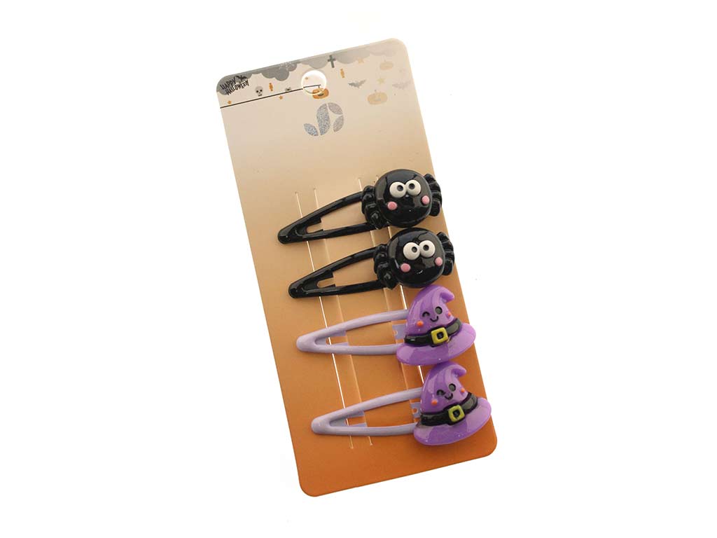 CLIPS HALLOWEEN MURCIELAGOS/SOMBREROS 4 PCS. cod. 5500434