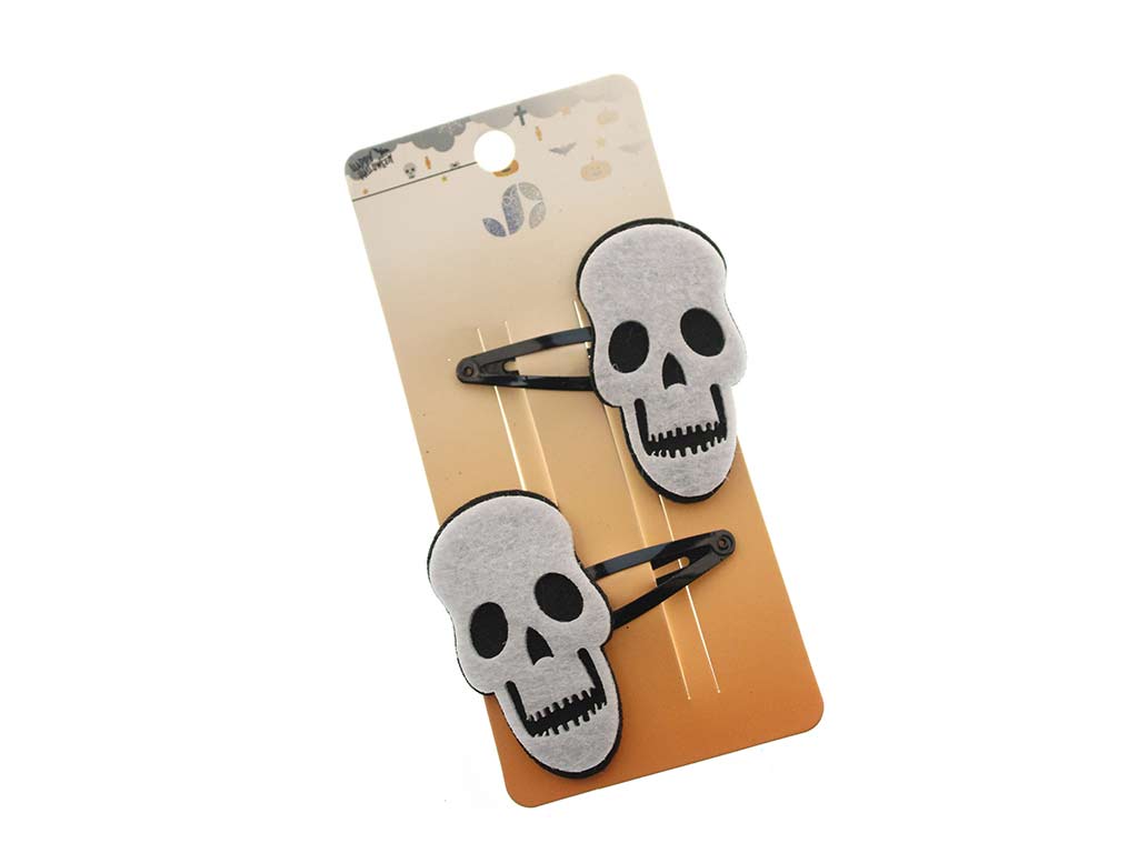 CLIPS HALLOWEEN CALAVERA 2 PCS. cod. 5500441