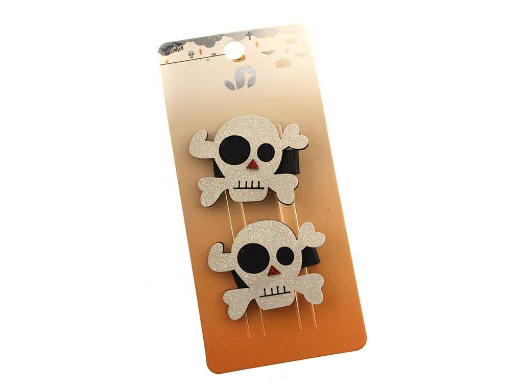 CLIPS HALLOWEEN CALAVERA 2 PCS. cod. 5500442