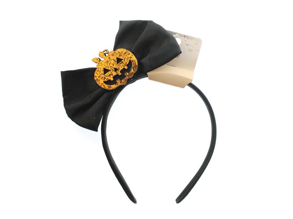 DIADEMA HALLOWEEN CALABAZA LAZO NEGRO cod. 5500484