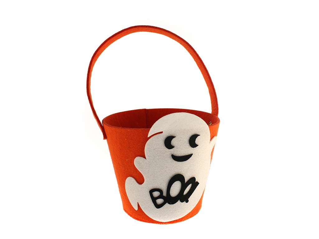 CESTA NARANJA HALLOWEEN FANTASMA BOO cod. 5500619