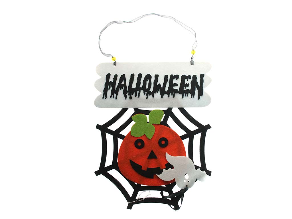 COLGANTE DEC. HALLOWEEN TELA ARAÑA CALABAZA cod. 5500627