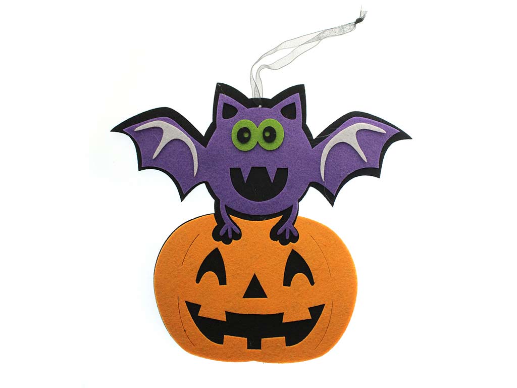 COLGANTE DEC. HALLOWEEN MURCIELAGO EN CALABAZA cod. 5500631