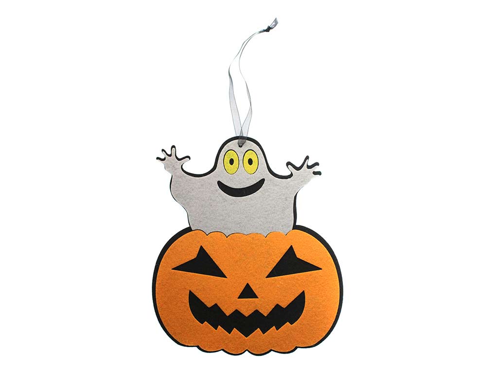 COLGANTE DEC. HALLOWEEN CALABAZA FANTASMA cod. 5500636