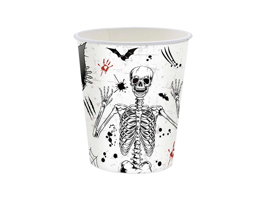 PACK 10 VASOS ESQUELETO HALLOWEEN cod. 5500691