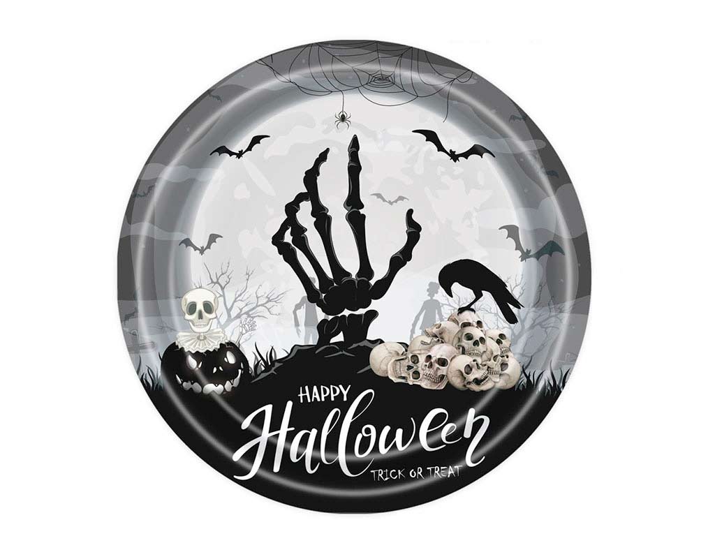 PACK 10 PLATOS ESQUELETO HALLOWEEN cod. 5500695