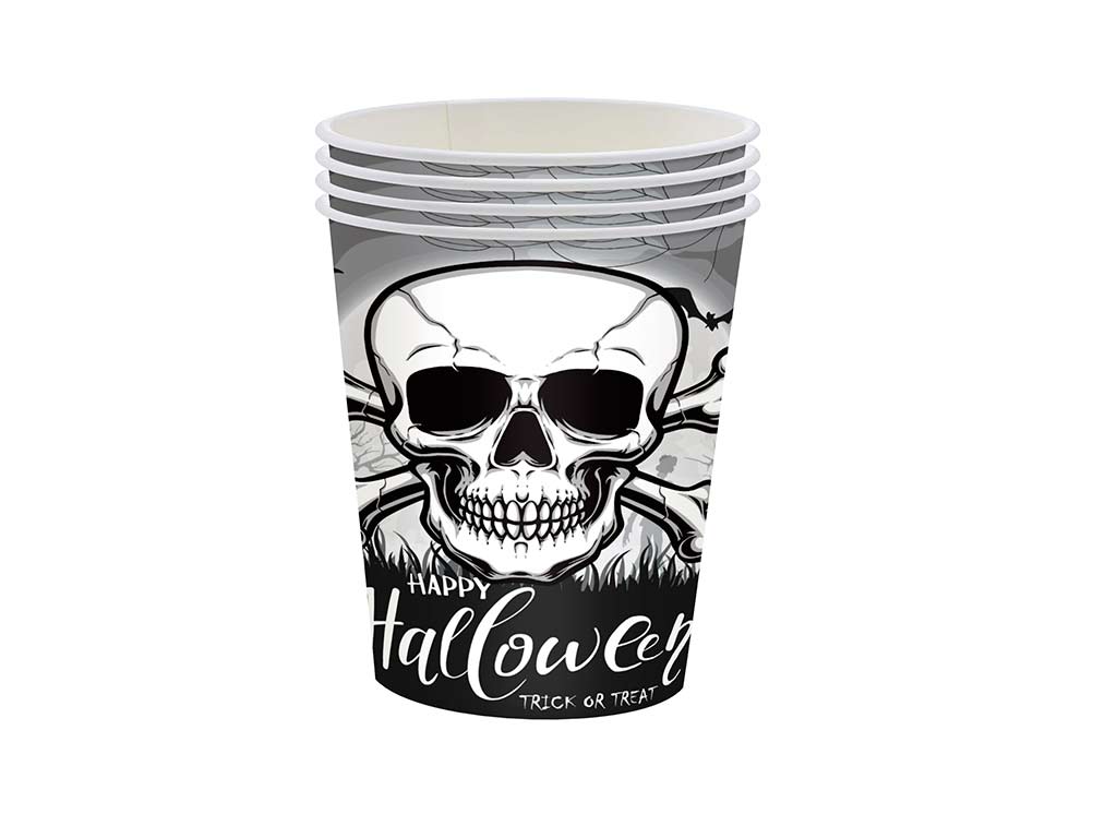 PACK 10 VASOS ESQUELETO HALLOWEEN cod. 5500696