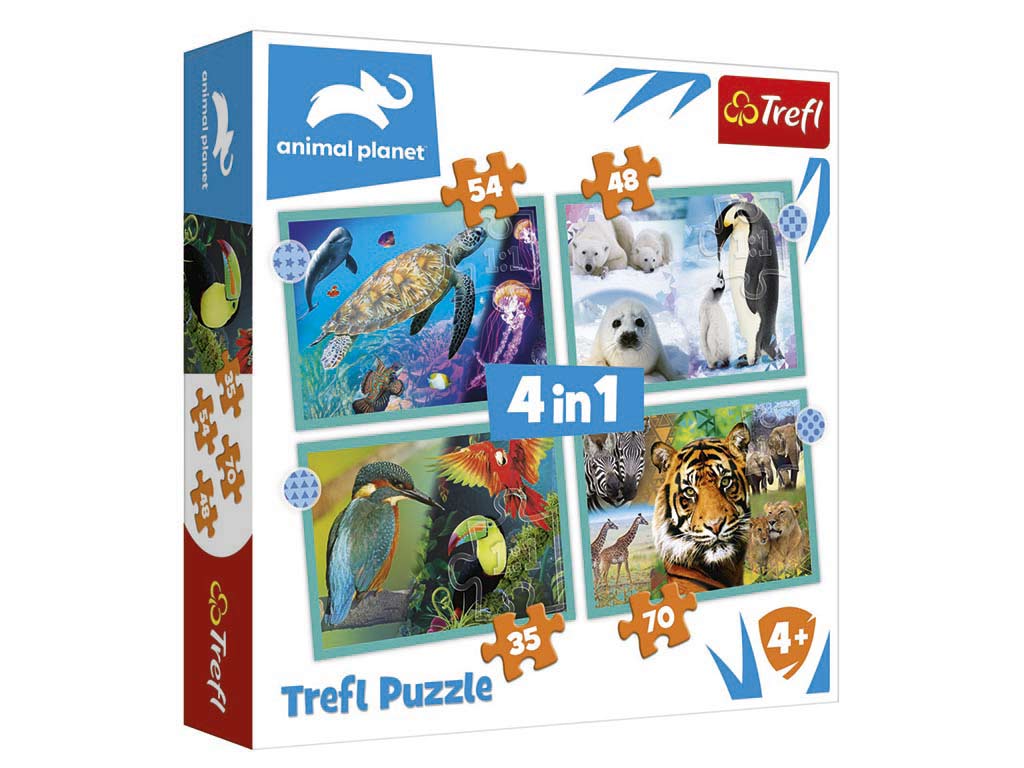 PUZZLE 4 IN 1 ANIMAL PLANET cod. 8000198