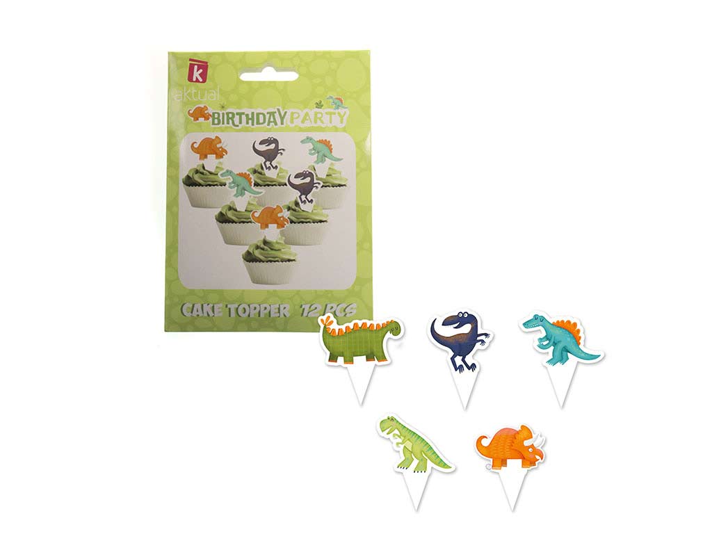 12 PCS. DINOSAUR CAKE DECORATION cod. 8000268