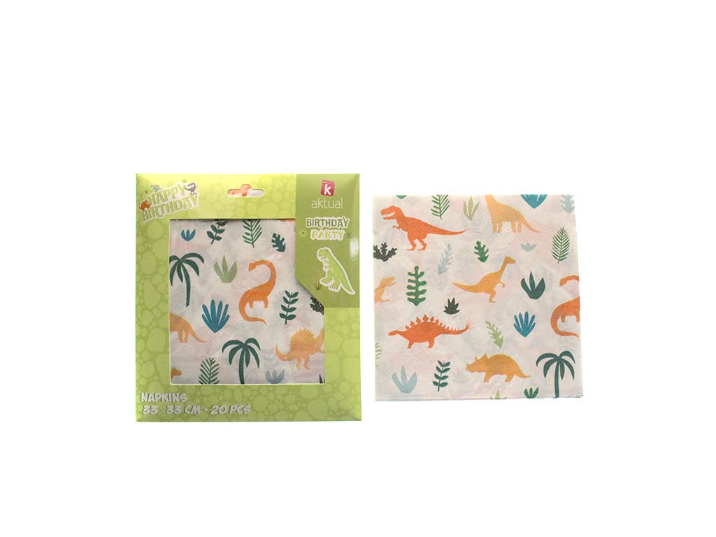 20 PCS. PACK DINOSAUR NAPKINS cod. 8000271