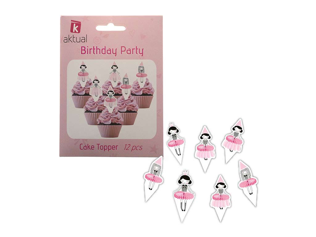 12 PCS. PACK PRINCESS CAKE DECORATIONS cod. 8000285