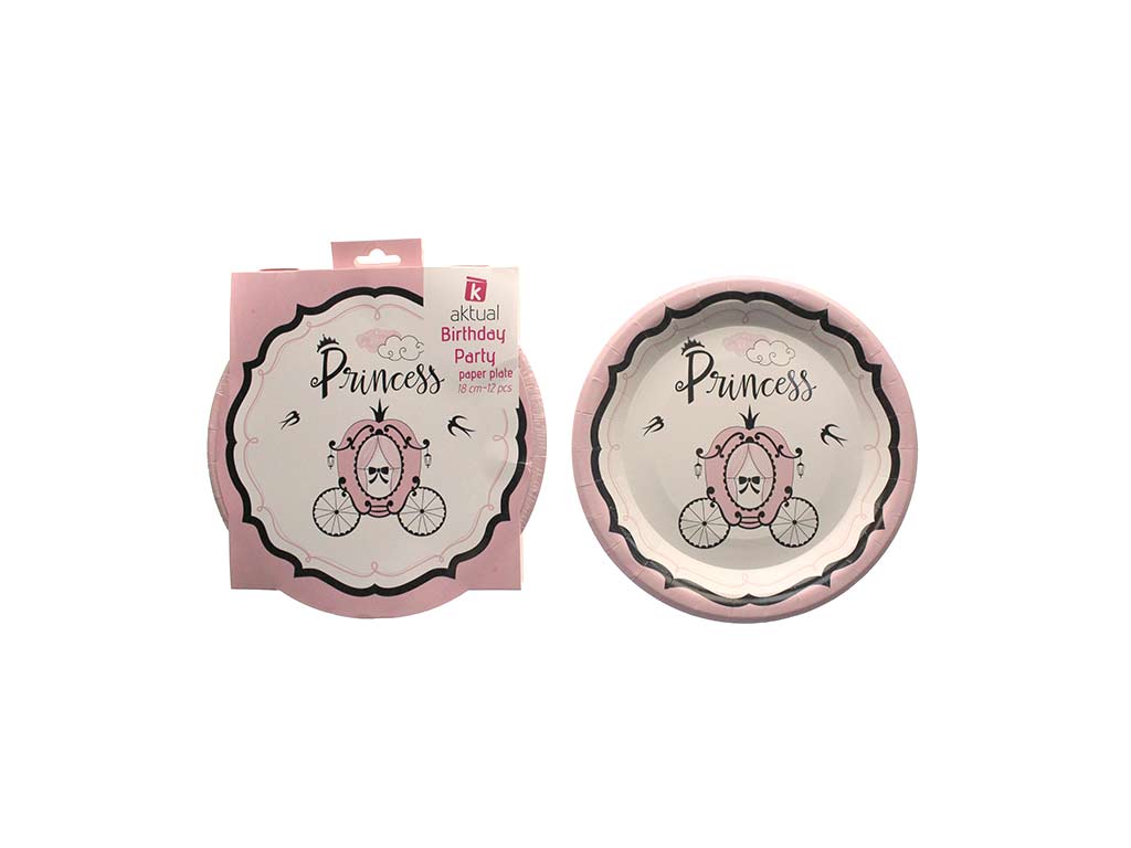 12 PCS. PACK 18CM. PRINCESS PLATES cod. 8000287