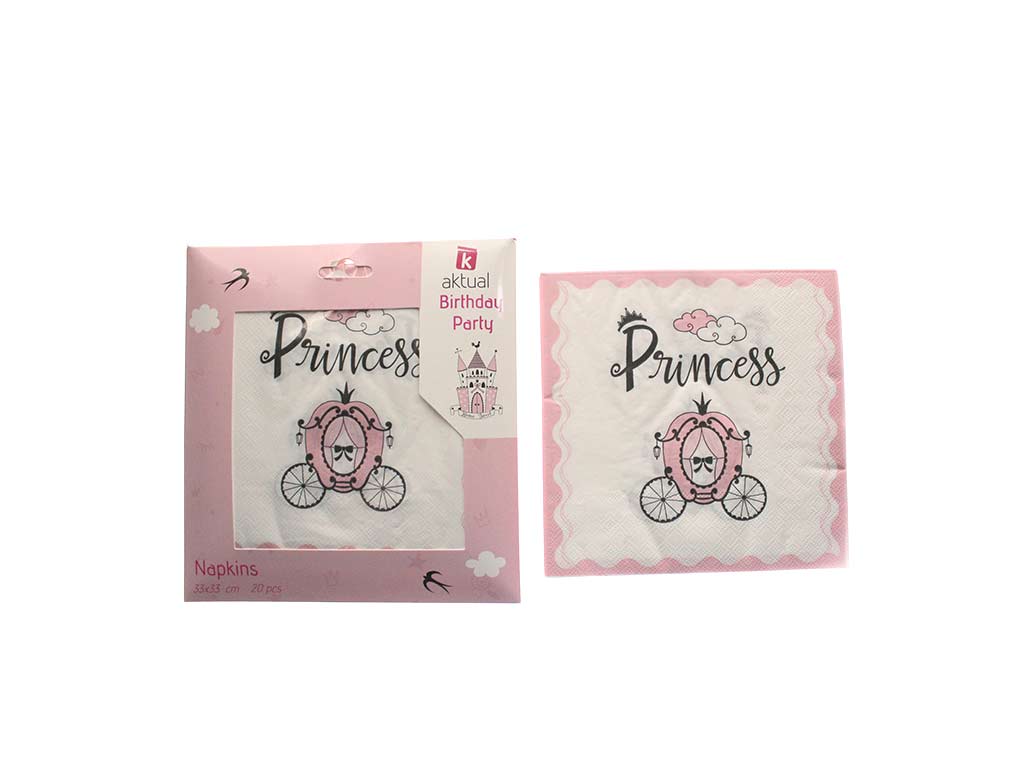 20 PCS. PACK PRINCESS NAPKINS cod. 8000288