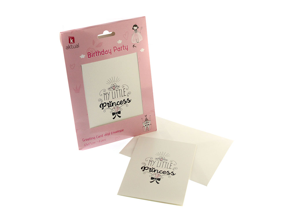 6 PCS. PRINCESS CARD+ENVELOPE cod. 8000297