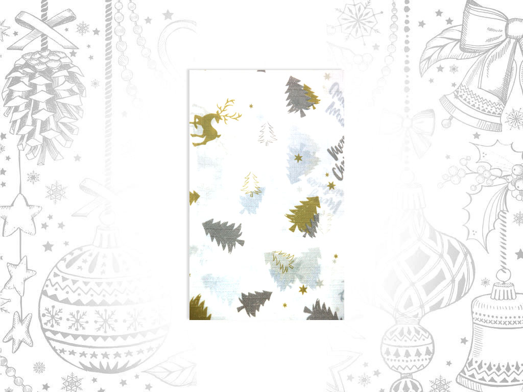 TABLECLOTH PE 132X178 TREES GOLD/SILVER cod. 9302430