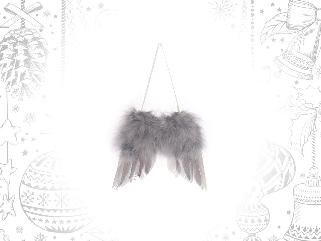 GRAY WINGS FEATHERS ORNAMENT cod. 9303674