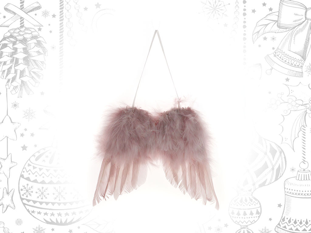 PINK WINGS FEATHERS ORNAMENT cod. 9303676