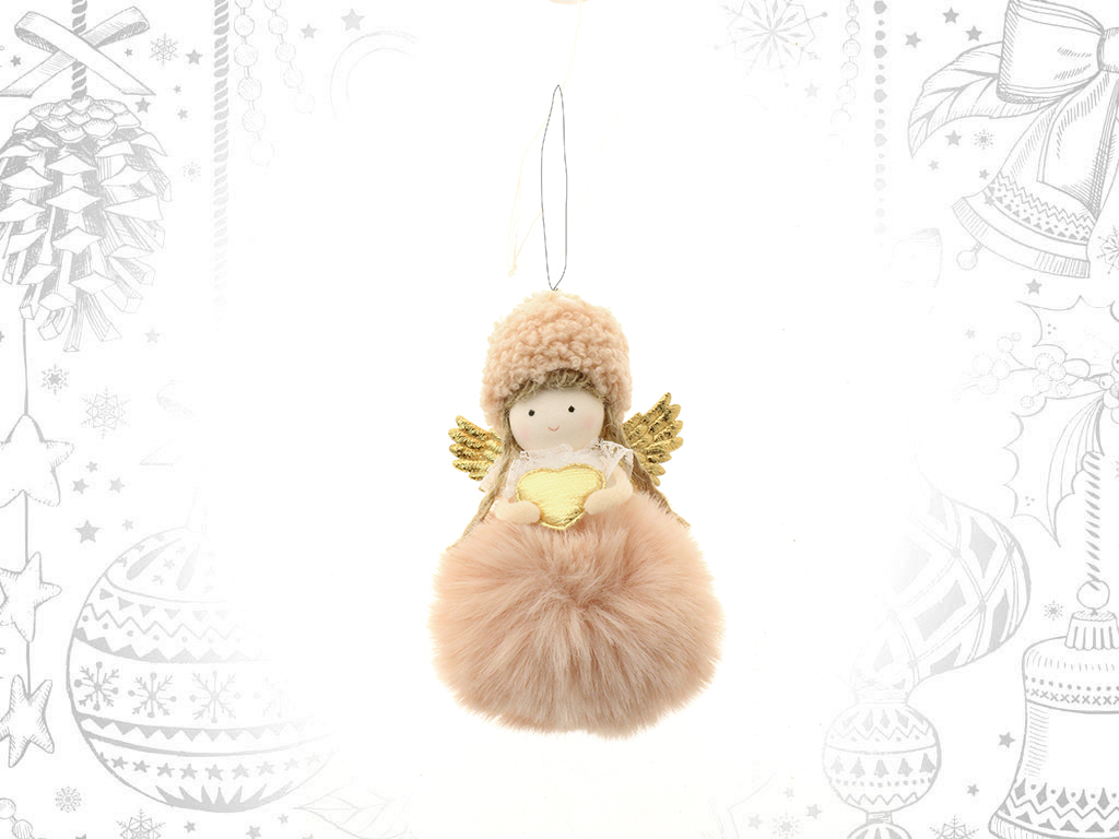 PINK GIRL SNOWBALL HANGING DECORATION cod. 9308091