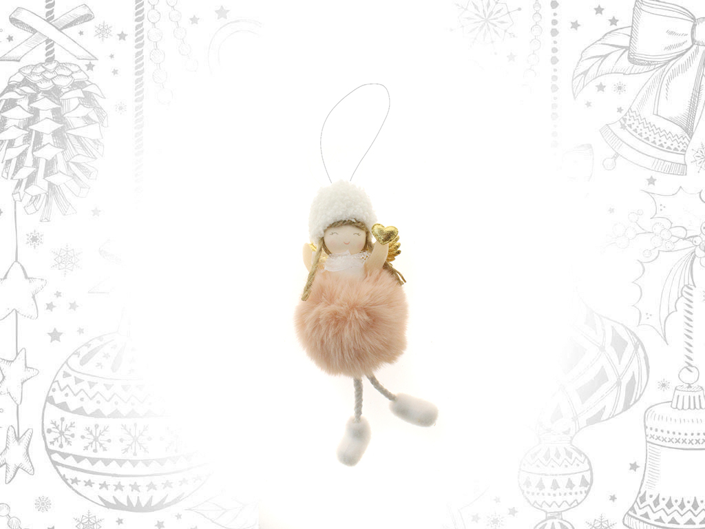 PINK GIRL SNOWBALL HANGING DECORATION cod. 9308095