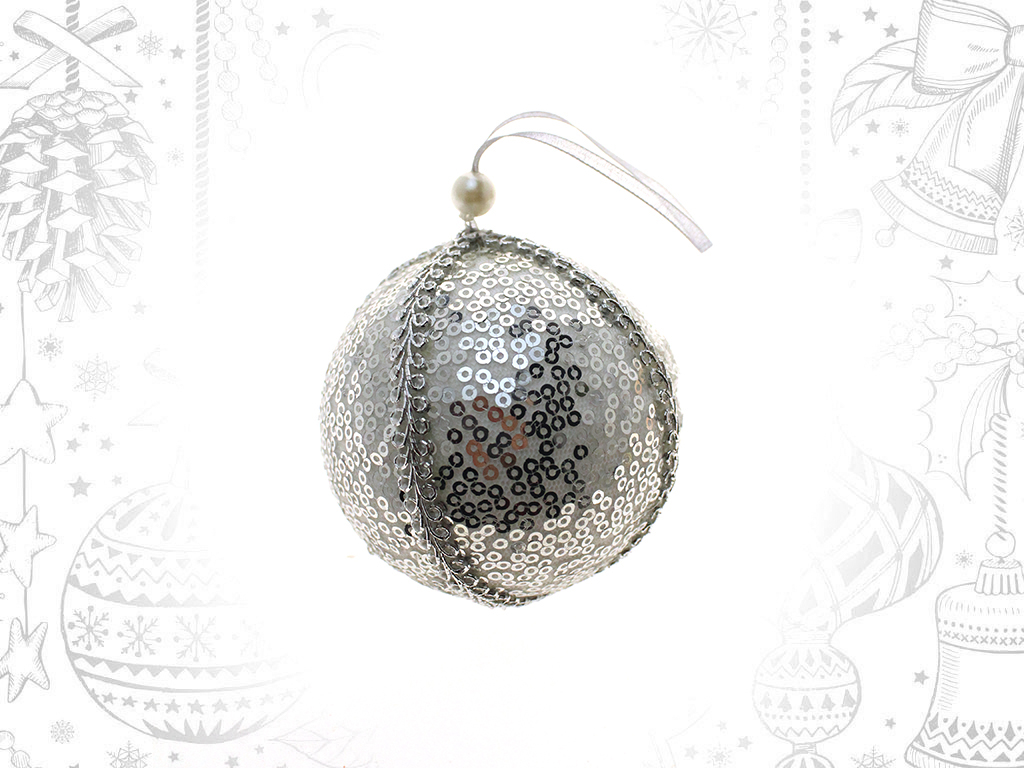 HANGING DECORATION SNOWBALL LARGE. SILVE cod. 9308798