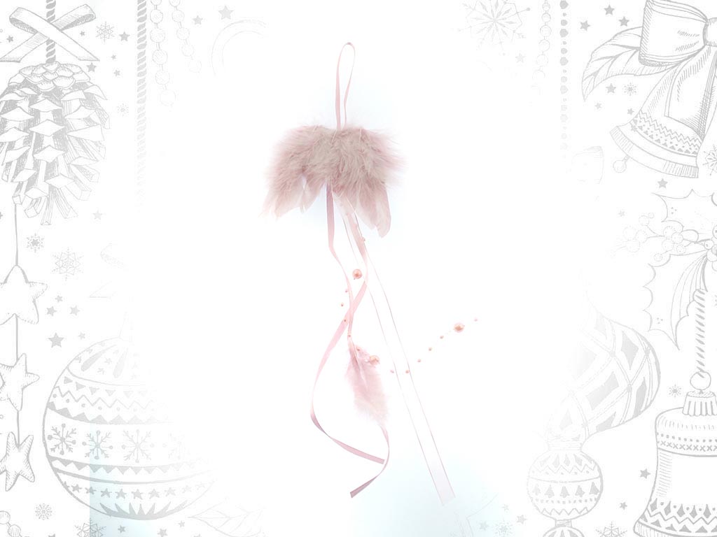 PINK FEATHERS WINGS ORNAMENT cod. 9308934
