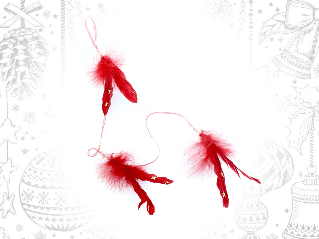 LONG RED FEATHERS ORNAMENT cod. 9308958