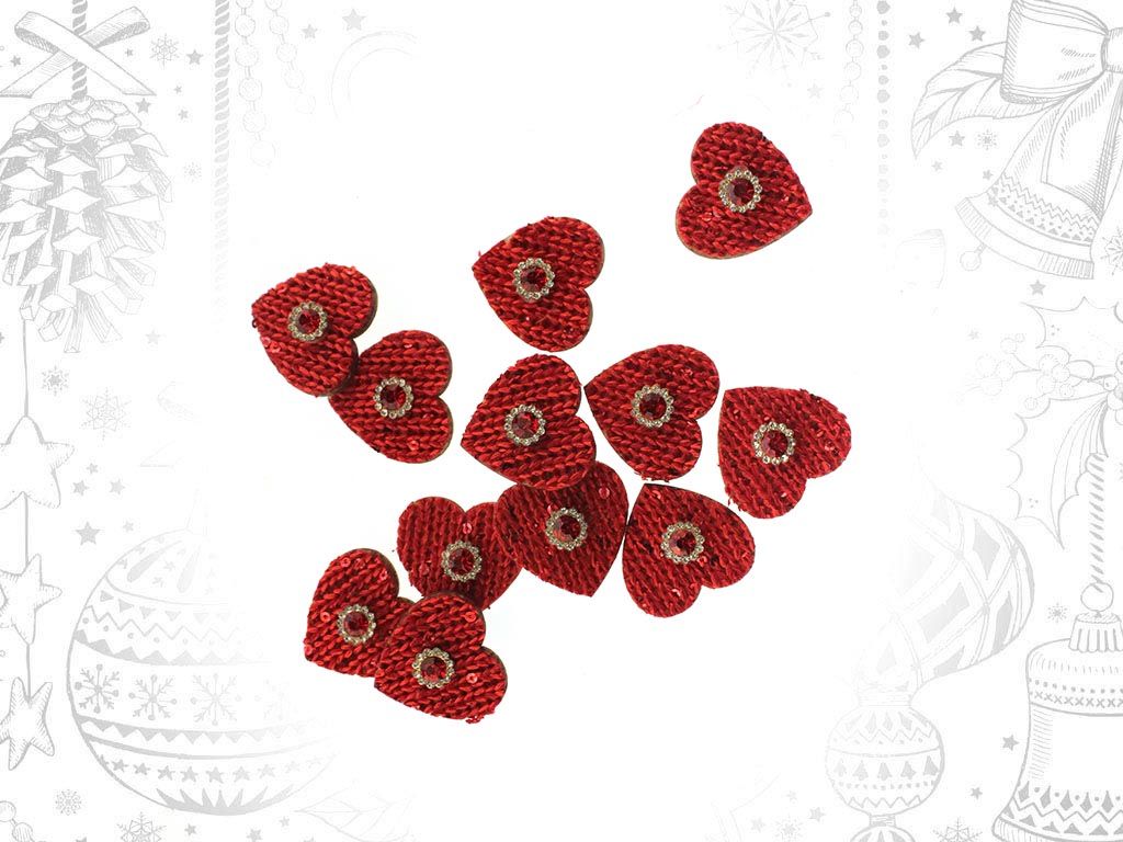 SET OF 10 RED HEART PINS cod. 9310162
