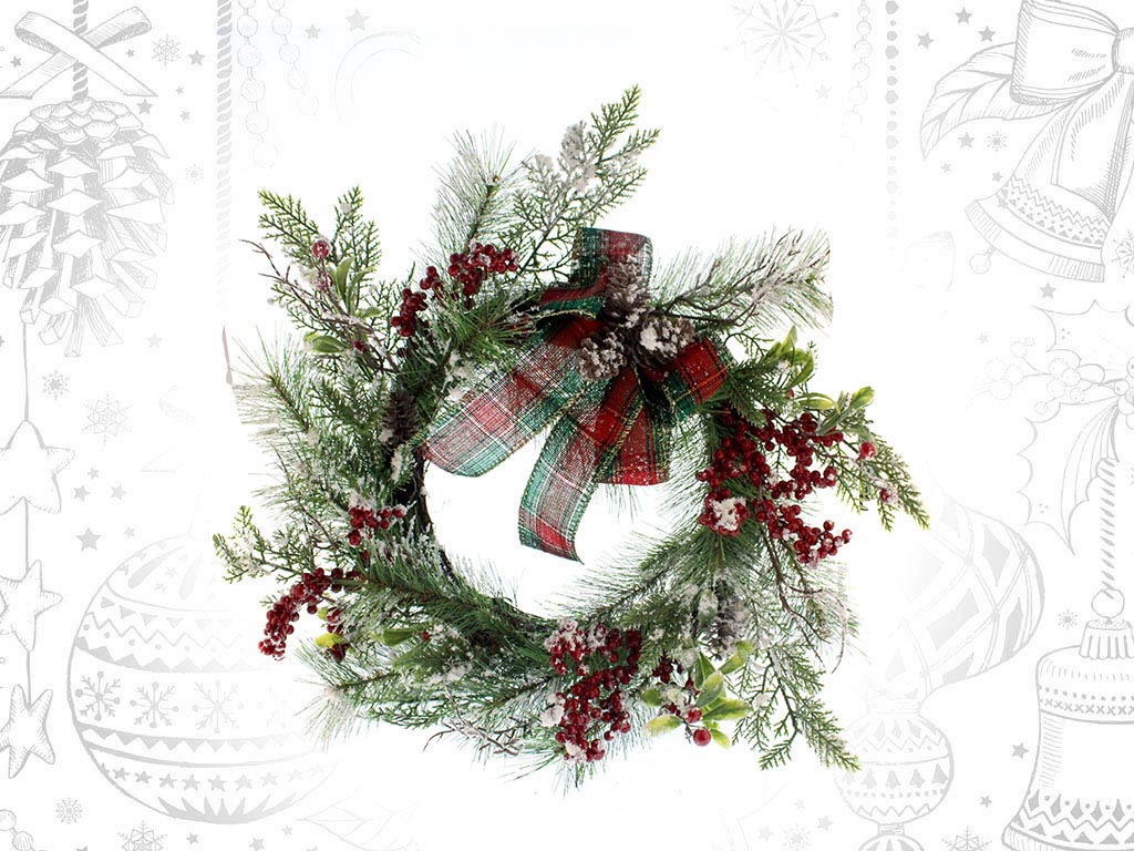 RED BERRIES WREATH LACE cod. 9311470