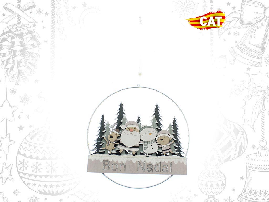 COLGANTE METAL SANTA C/LEDS. cod. 9313525