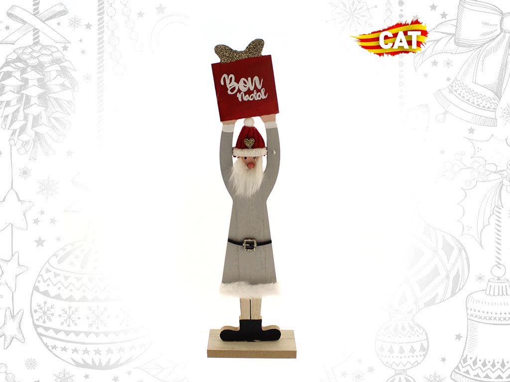 STATUETTE PERE NOEL GRISE BON NADAL cod. 9313768