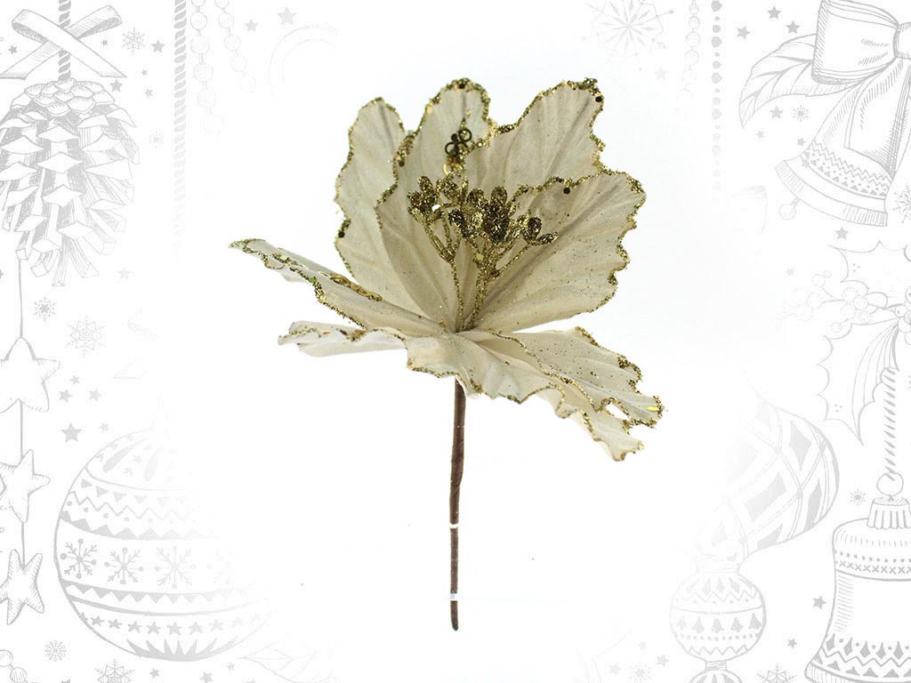 FLEUR DE NOEL BLANCHE/OR cod. 9313835