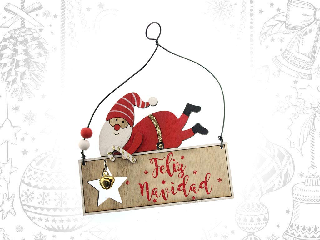 ORNAMENTO FELIZ NAVIDAD CON BABBO NATA cod. 9314087