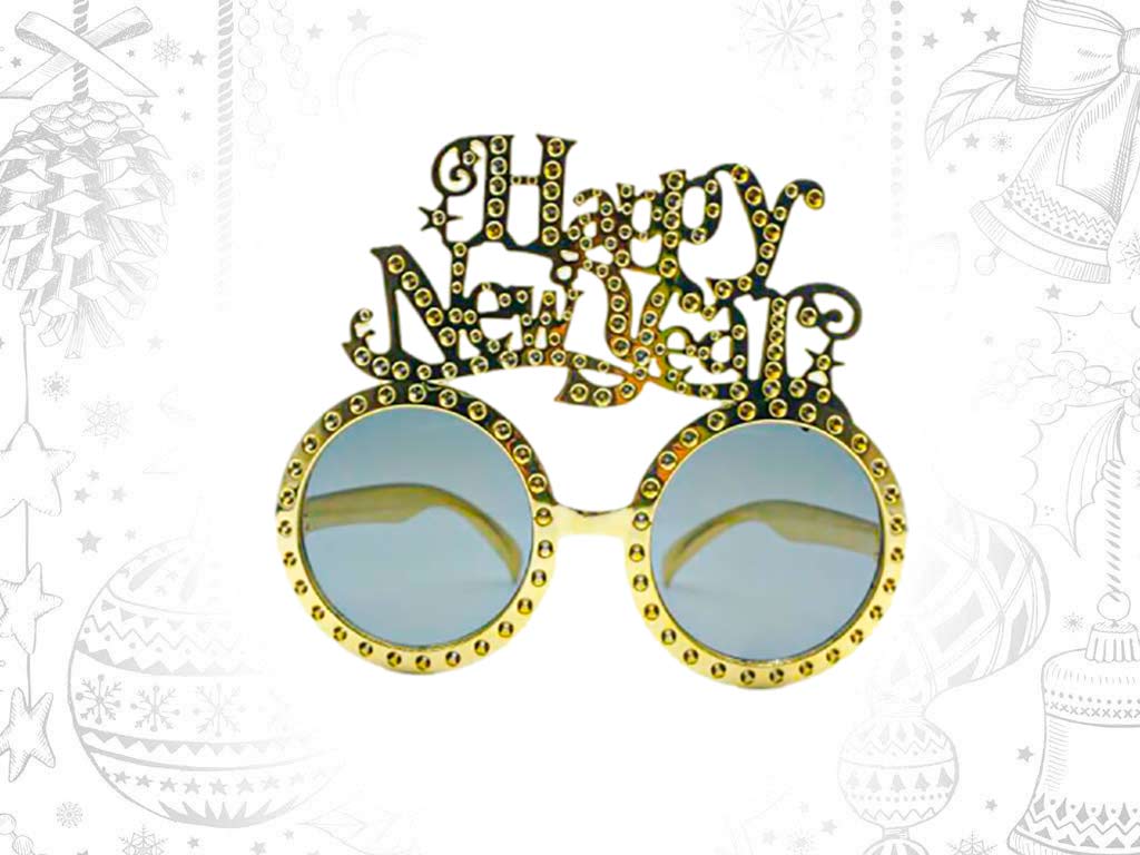 HAPPY NEW YEAR GOLDEN GLASSES cod. 9314274