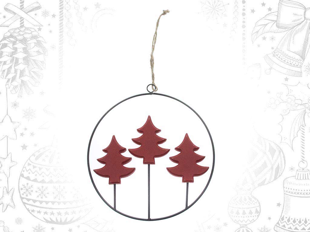 RED TREES RING ORNAMENT cod. 9314708