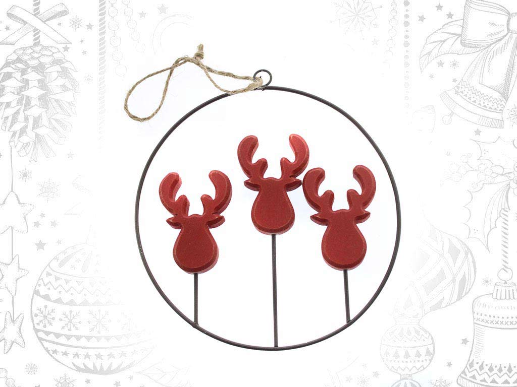 RED REINDEER RING ORNAMENT cod. 9314709