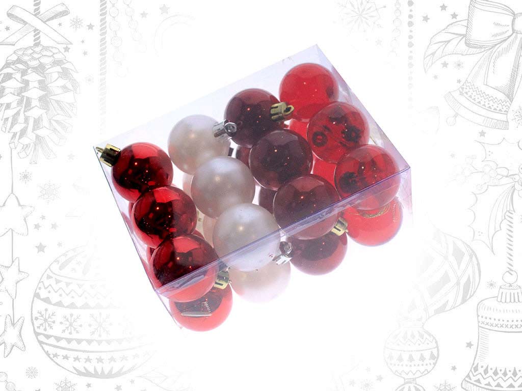 24  PACK - RED XMAS BALLS cod. 9314782