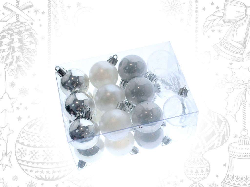 24  PACK - SILVER XMAS BALLS cod. 9314787