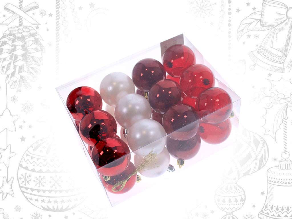 24  PACK - RED XMAS BALLS cod. 9314788
