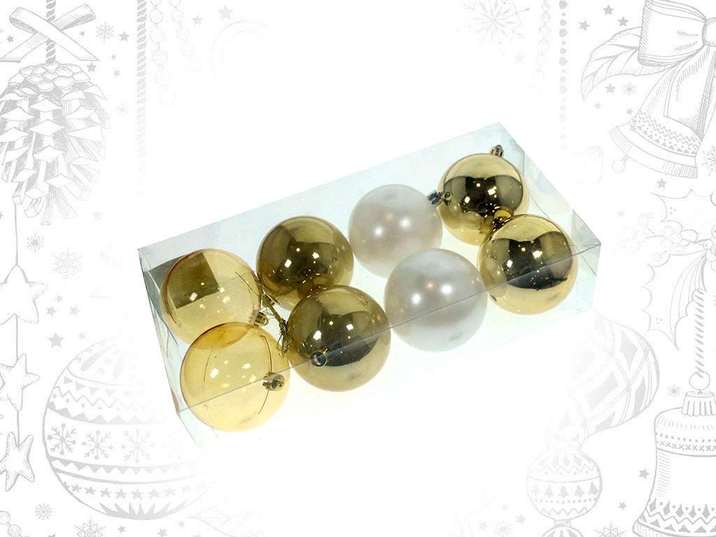 8  PACK - GOLDEN XMAS BALLS cod. 9314792